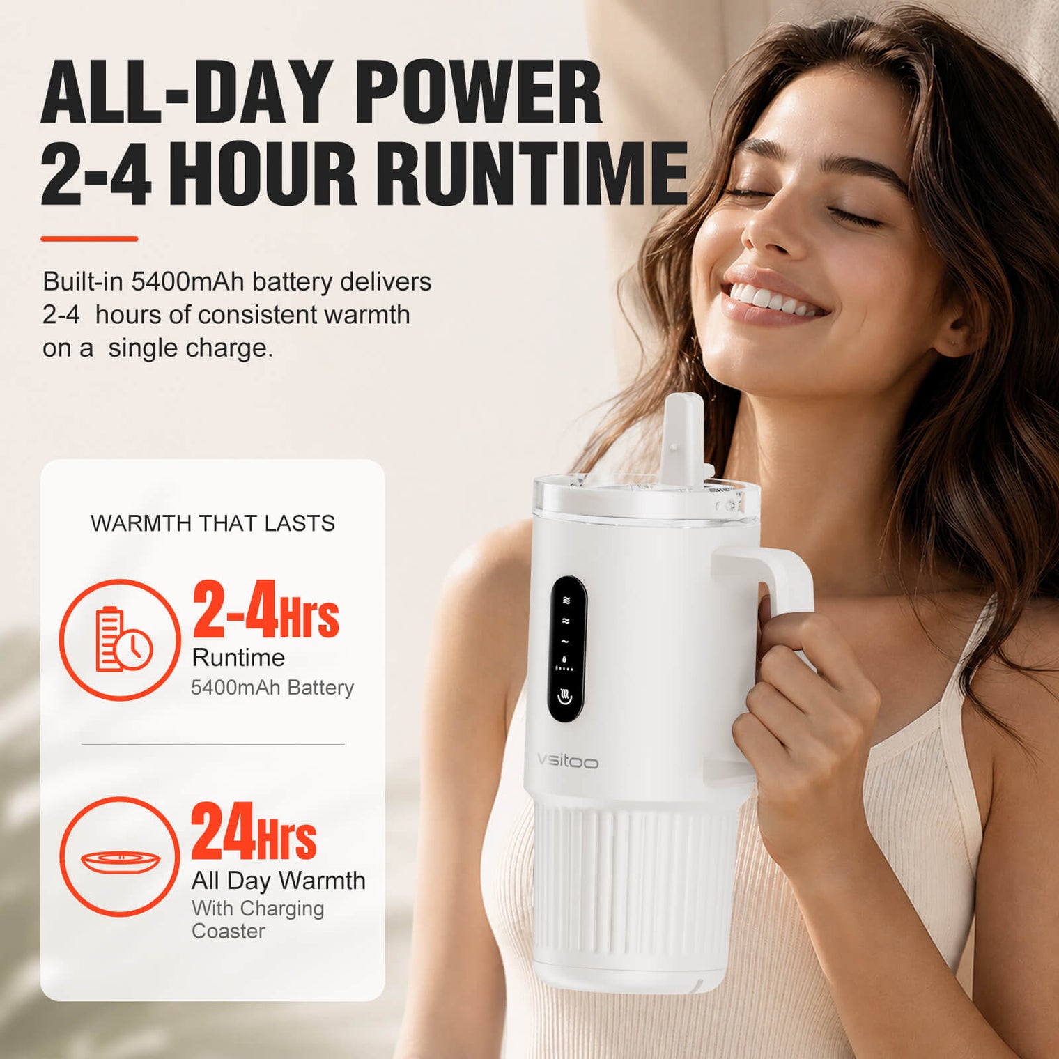 VSITOO AI Self-Heated Coffee Travel Mug-S5 Pro