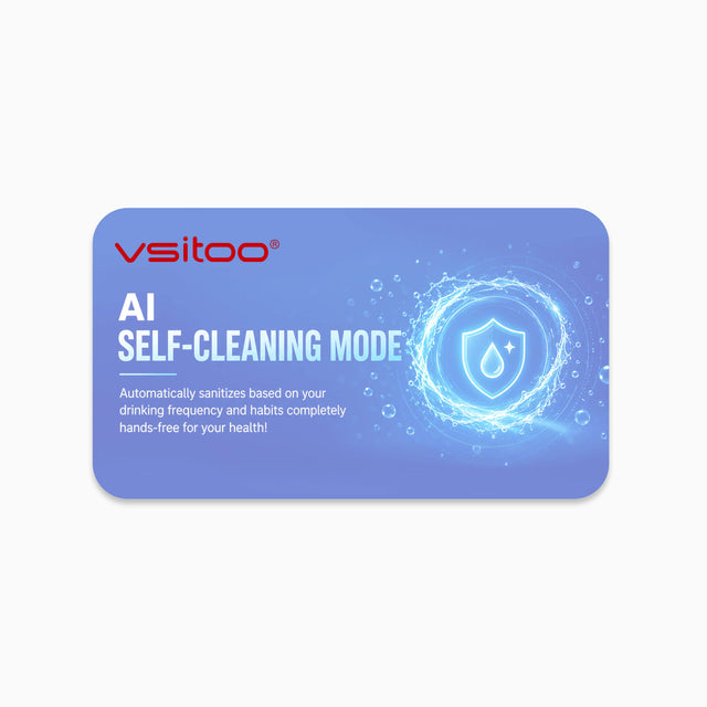 VSITOO AI self cleaning water bottle subscription plan, automatic UV sterilization refill service
