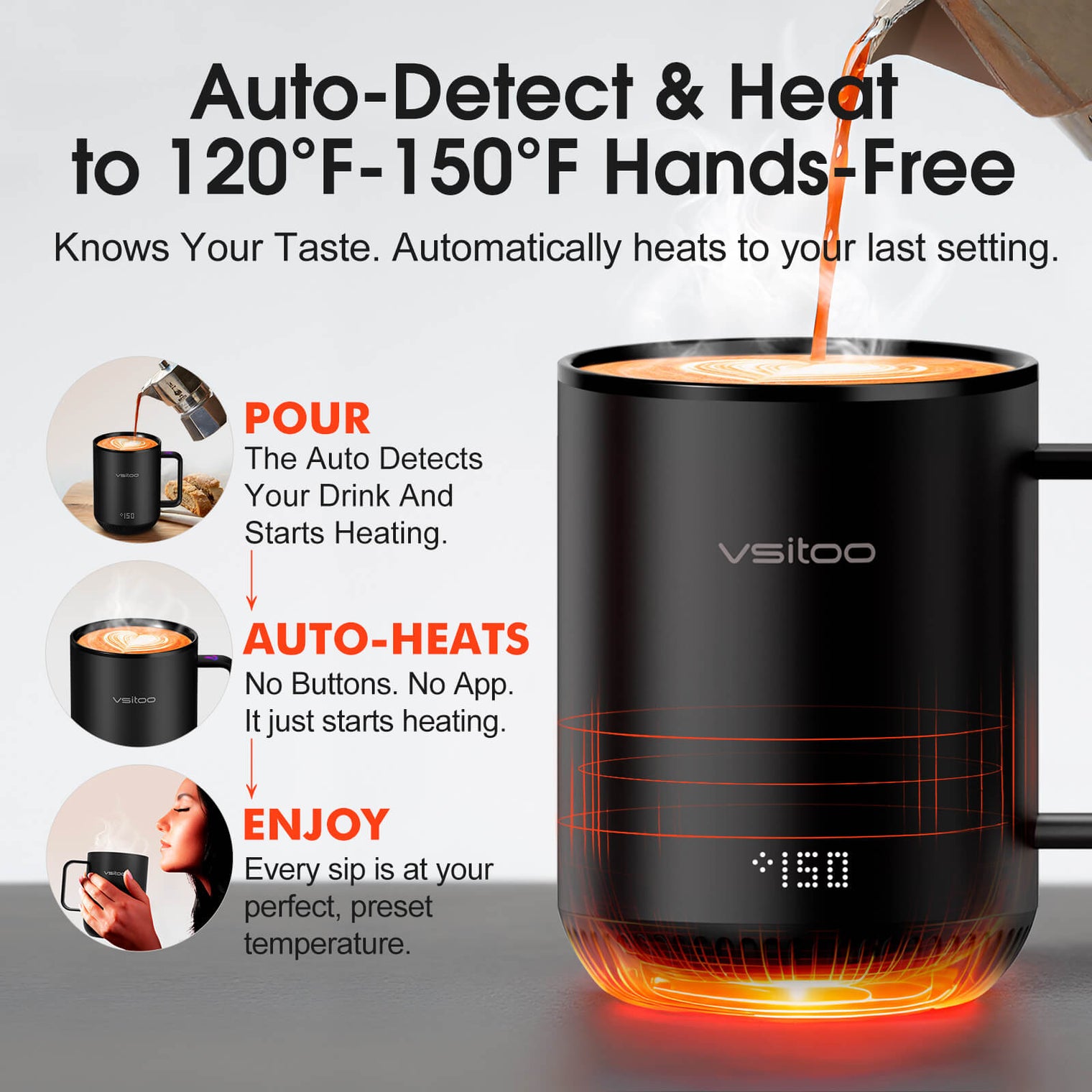 VSITOO AI Self-Heated Coffee Mug-S3 VSITOO