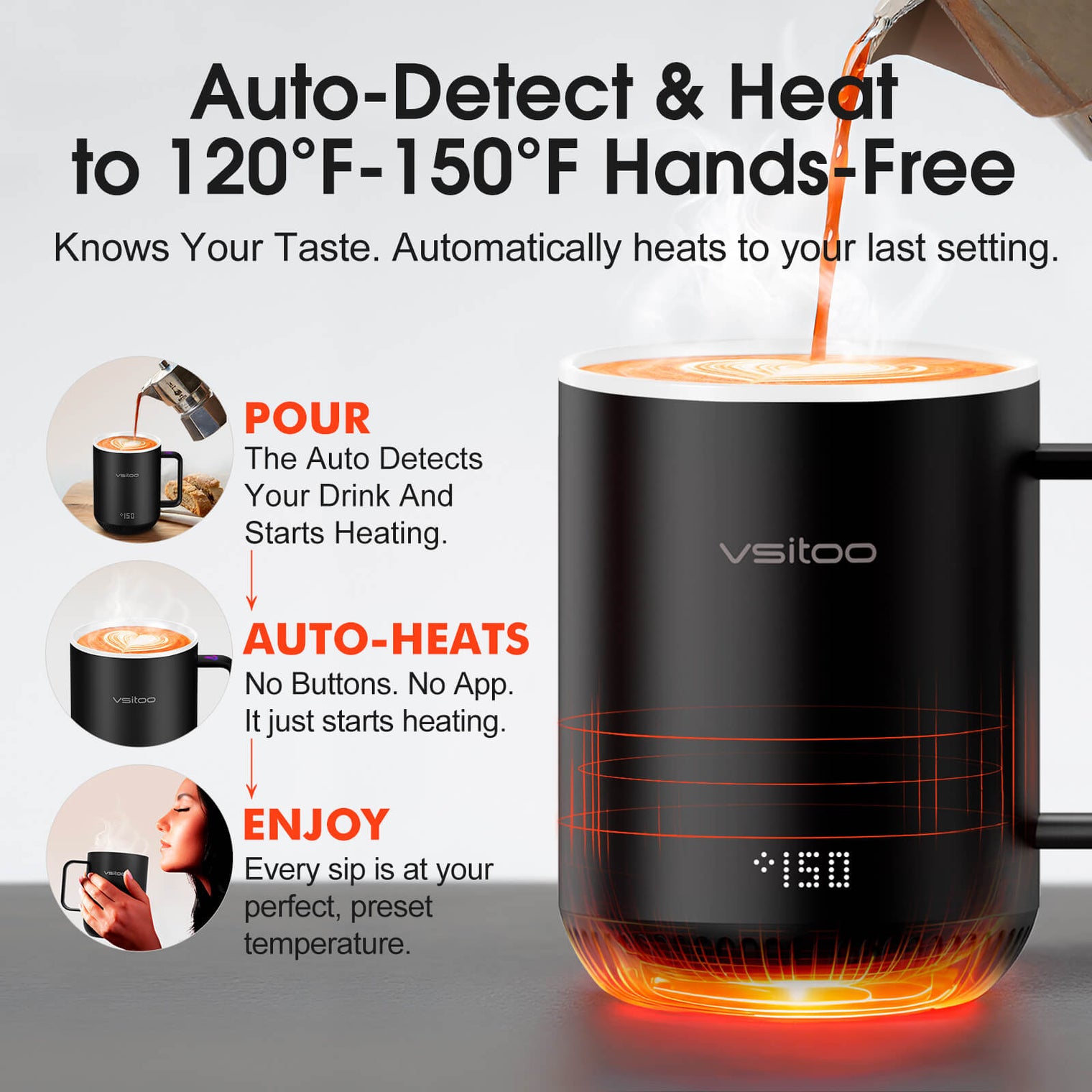 VSITOO AI Self-Heated Coffee Mug-S3 VSITOO