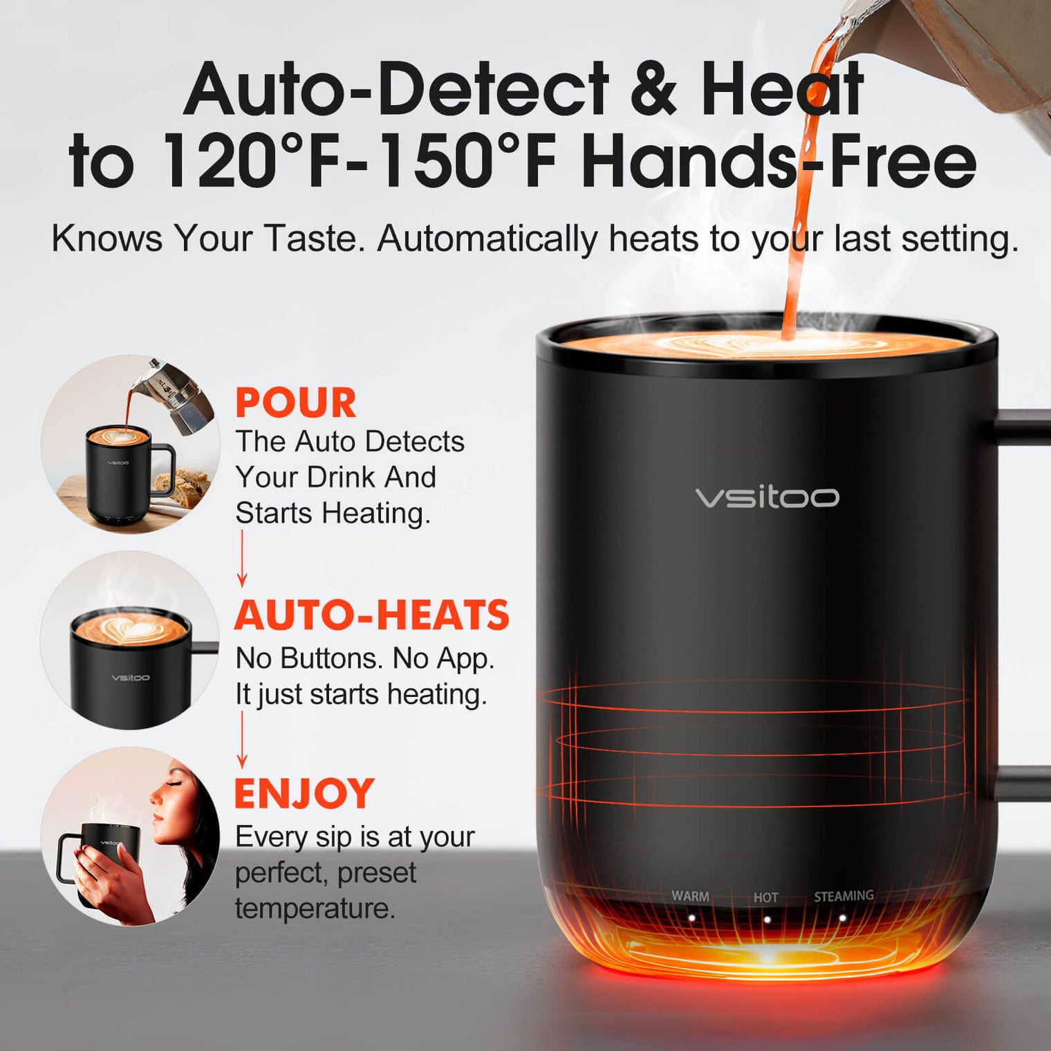 VSITOO AI Self-Heated Coffee Mug-S3 Plus VSITOO