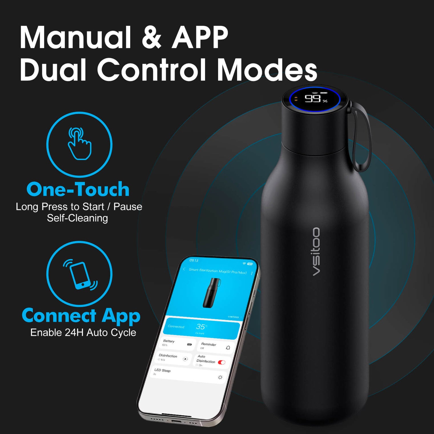 VSITOO AI Self-Cleaning Water Bottle-S1 Max VSITOO