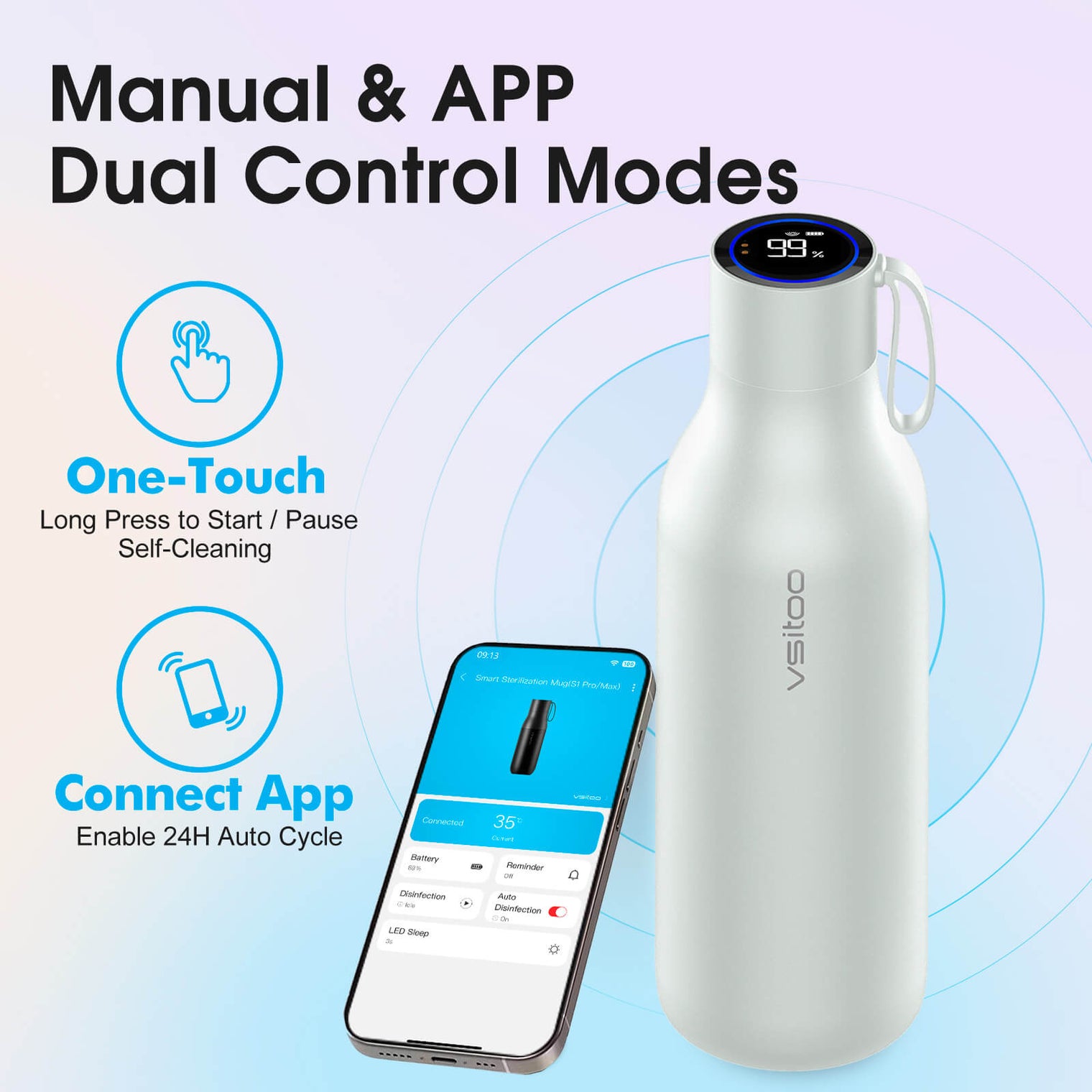 VSITOO AI Self-Cleaning Water Bottle-S1 Max VSITOO