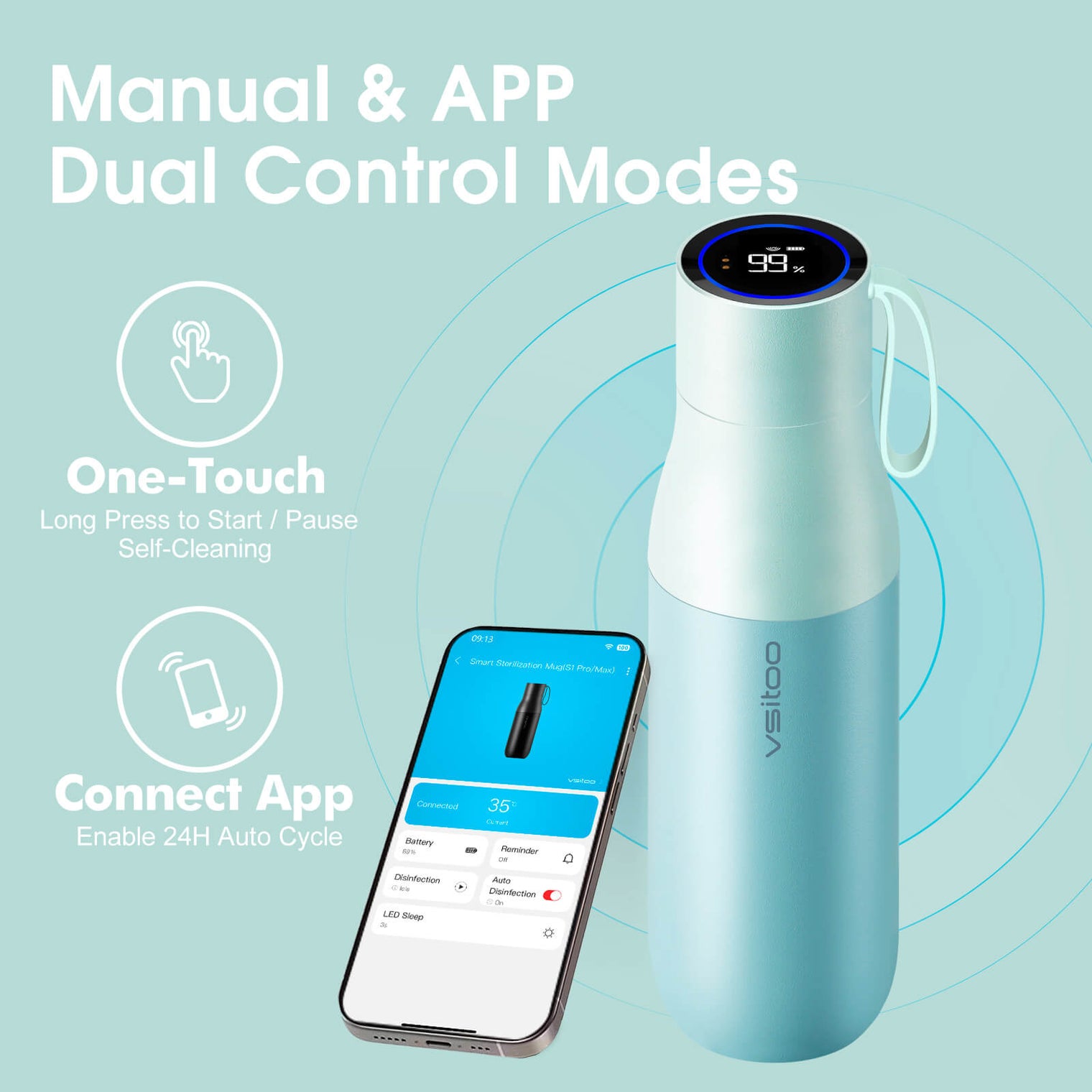 VSITOO AI Self-Cleaning Water Bottle-S1 Pro VSITOO