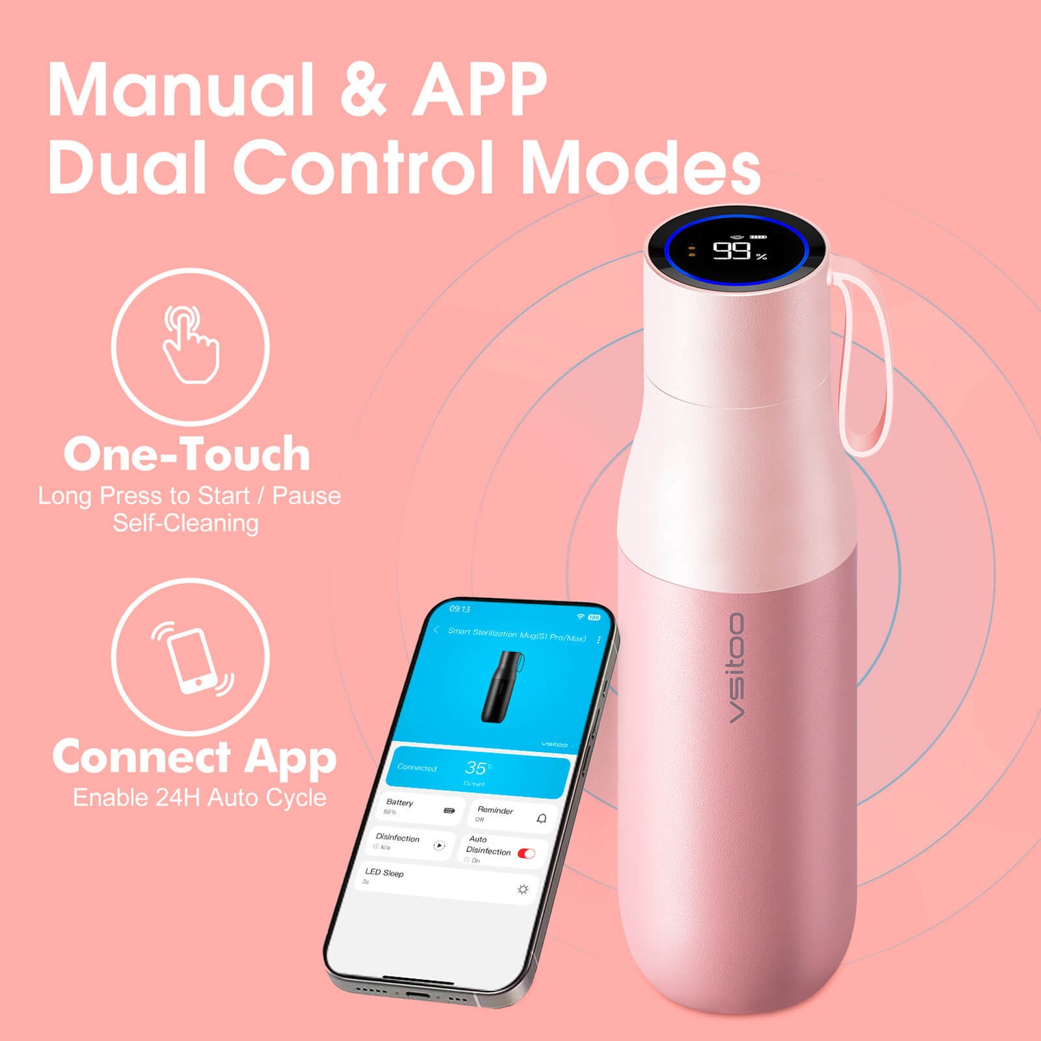 VSITOO AI Self-Cleaning Water Bottle-S1 Pro VSITOO