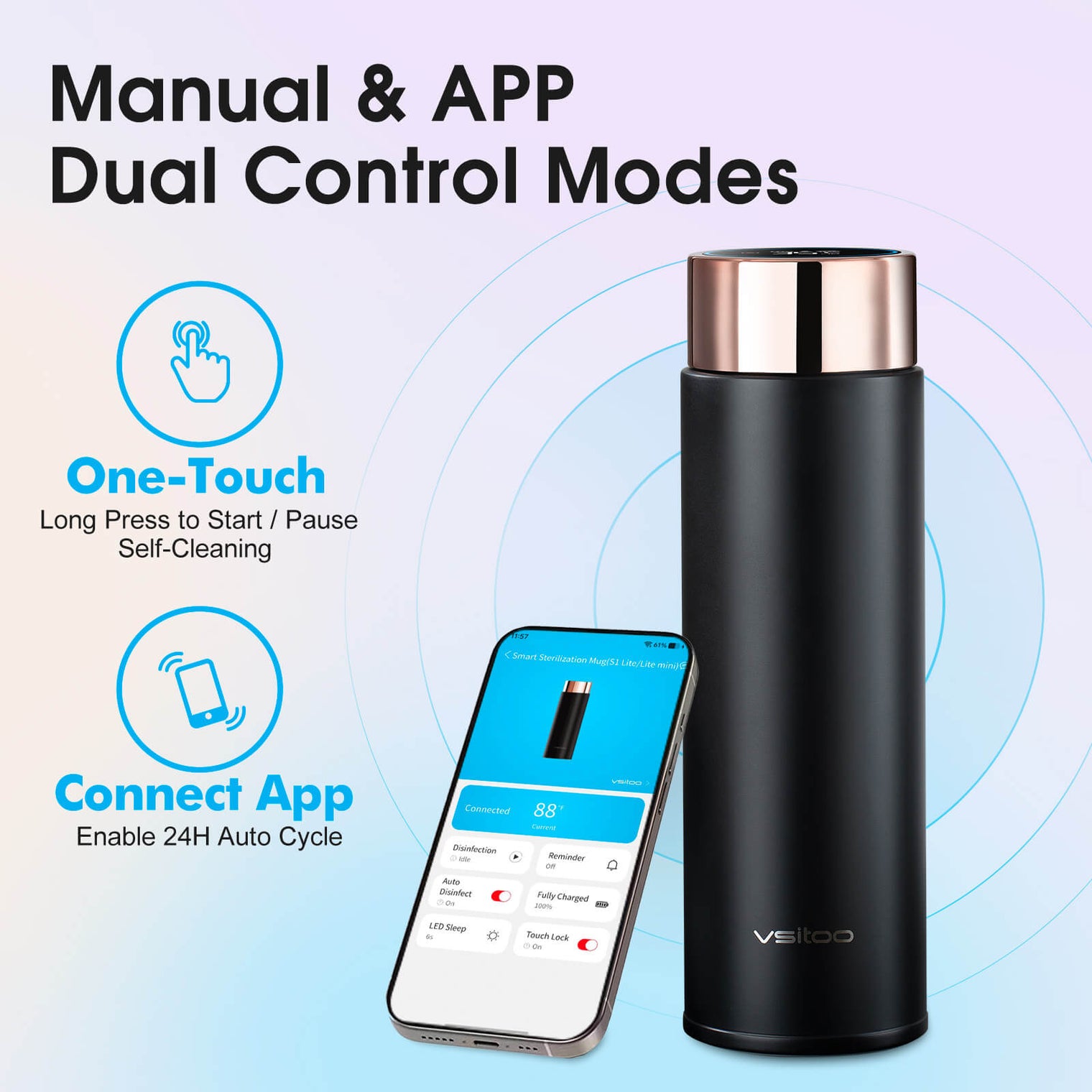 VSITOO AI Self-Cleaning Water Bottle-S1 Lite VSITOO