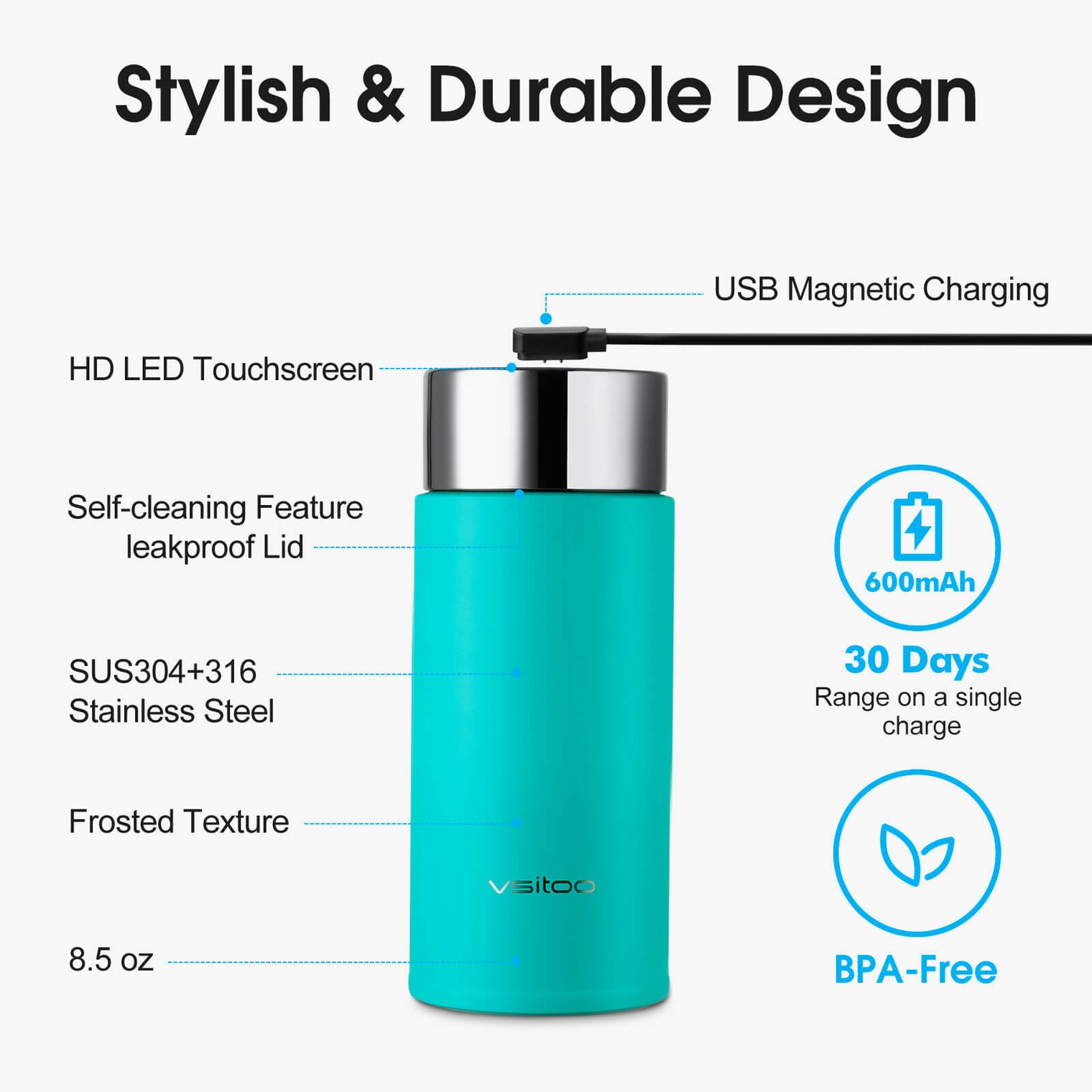 VSITOO AI Self-Cleaning Water Bottle-S1 Lite mini VSITOO