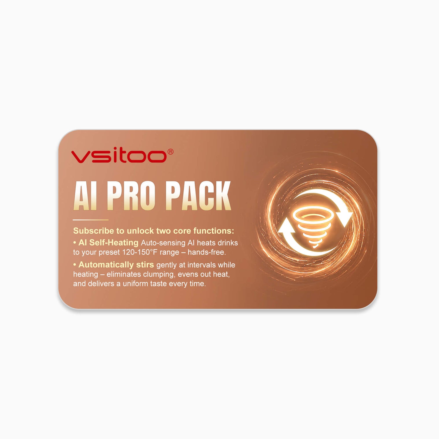 VSITOO AI pro pack subscription bundle, self cleaning water bottle and heated mug combo plan