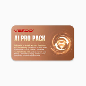 VSITOO AI pro pack subscription bundle, self cleaning water bottle and heated mug combo plan