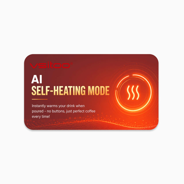 VSITOO AI self heating coffee mug subscription plan, automatic temperature control refill service