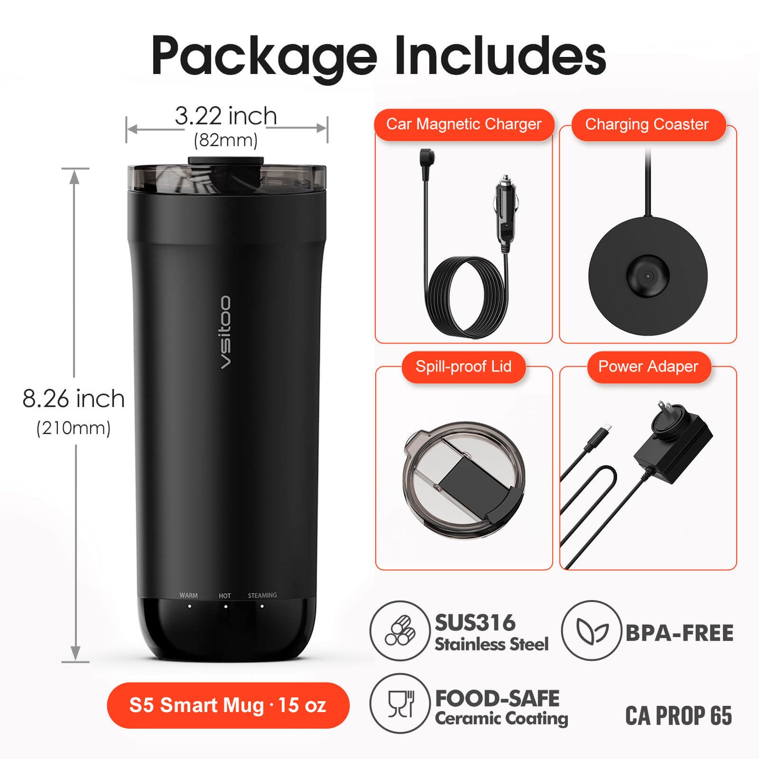VSITOO AI Self-Heated Coffee  Travel Mug-S5 VSITOO