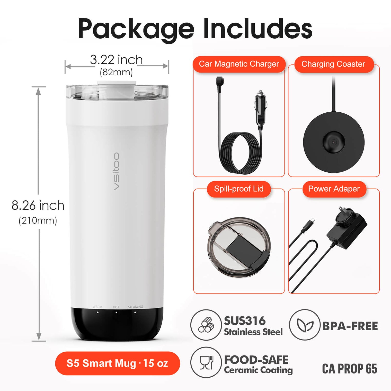 VSITOO AI Self-Heated Coffee  Travel Mug-S5 VSITOO