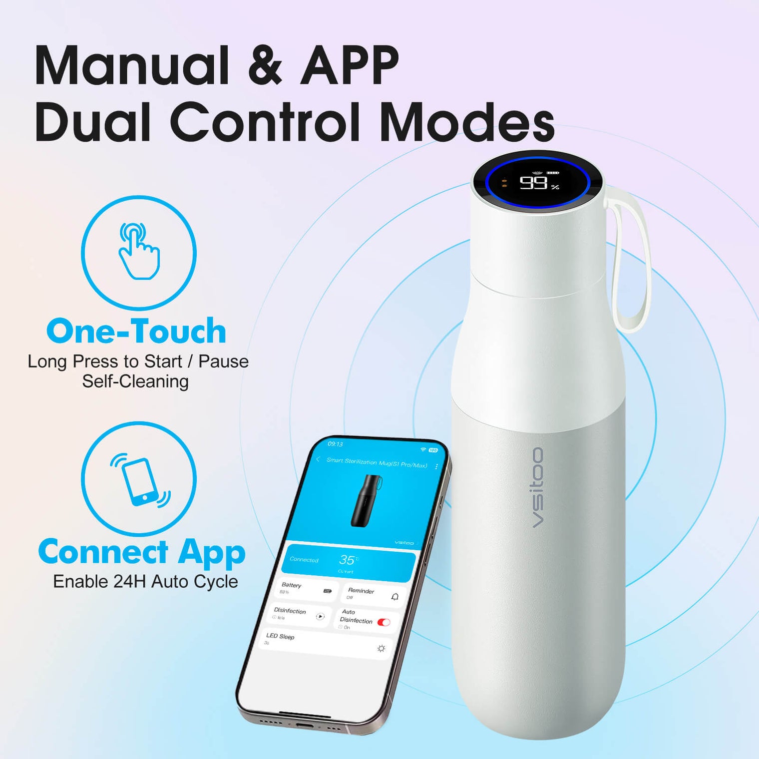 VSITOO AI Self-Cleaning Water Bottle-S1 Pro VSITOO