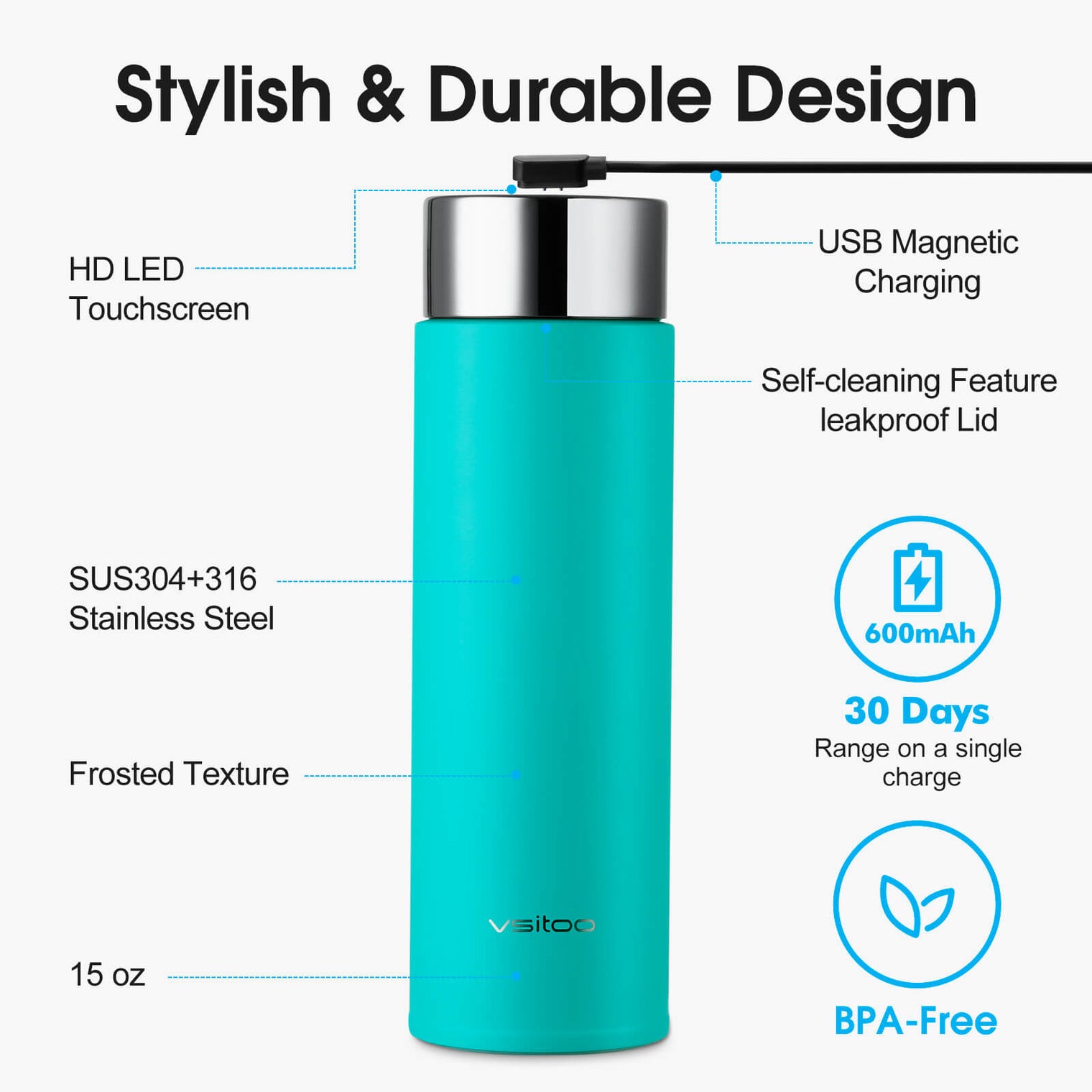 VSITOO AI Self-Cleaning Water Bottle-S1 Lite VSITOO