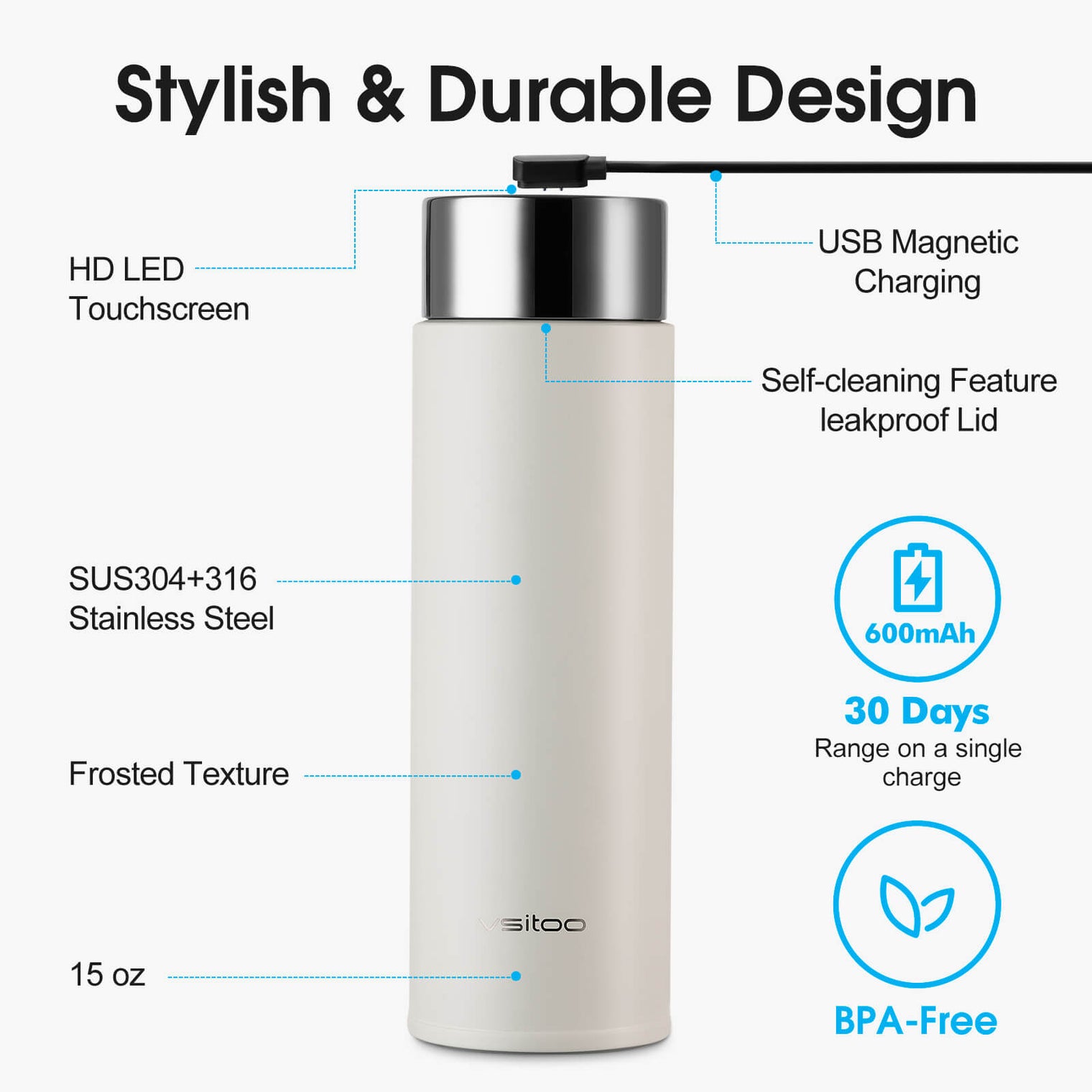 VSITOO AI Self-Cleaning Water Bottle-S1 Lite VSITOO