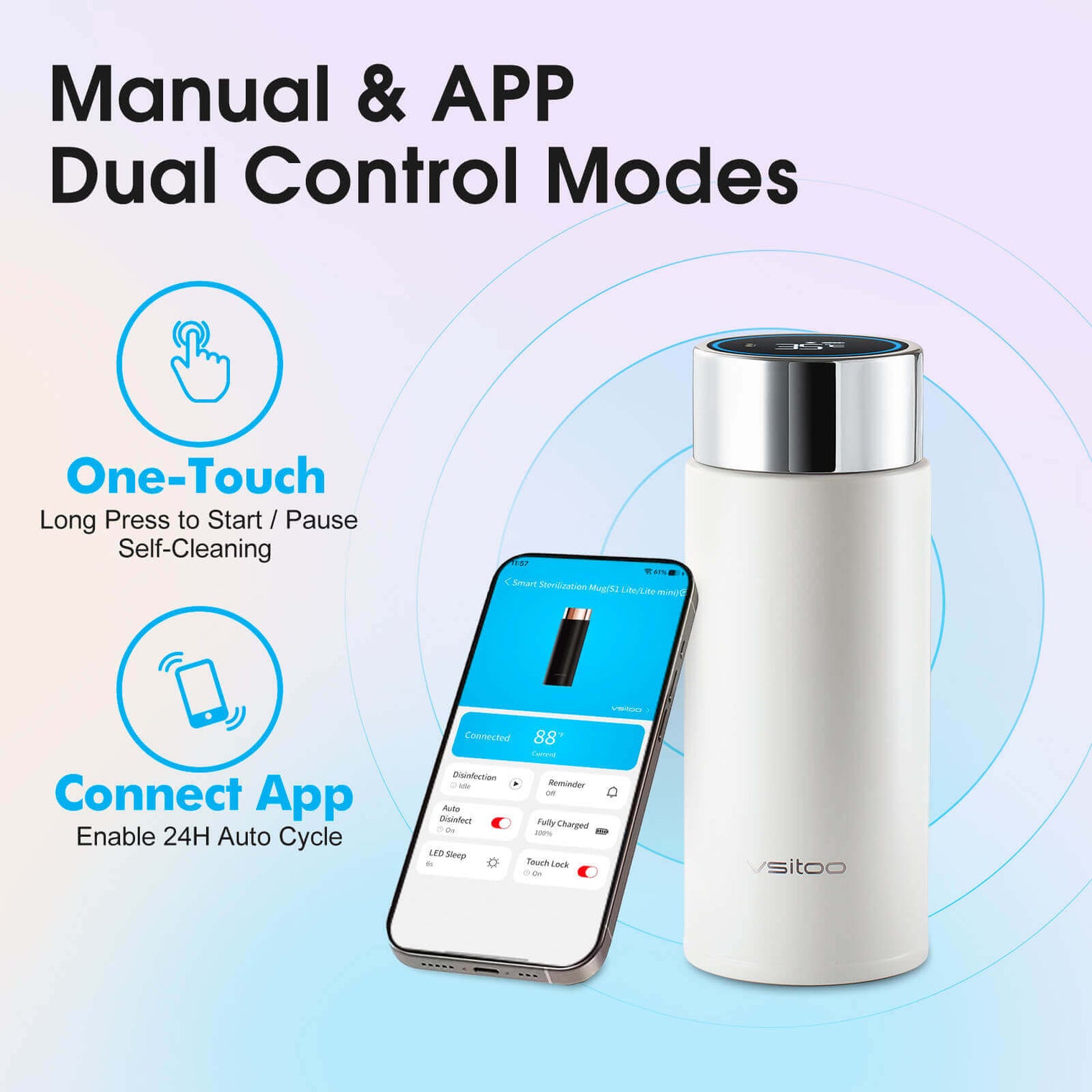 VSITOO AI Self-Cleaning Water Bottle-S1 Lite mini VSITOO